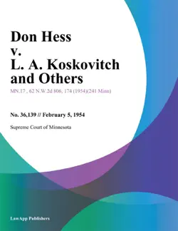 don hess v. l. a. koskovitch and others imagen de la portada del libro