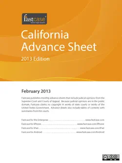 california advance sheet february 2013 book cover image