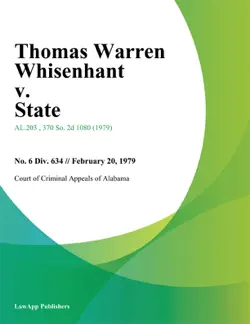 thomas warren whisenhant v. state book cover image