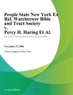 people state new york ex rel. watchtower bible and tract society v. percy h. haring et al. book cover image