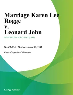 marriage karen lee rogge v. leonard john book cover image