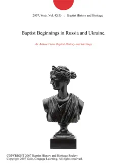 baptist beginnings in russia and ukraine. imagen de la portada del libro