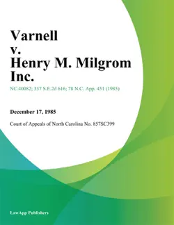 varnell v. henry m. milgrom inc. book cover image