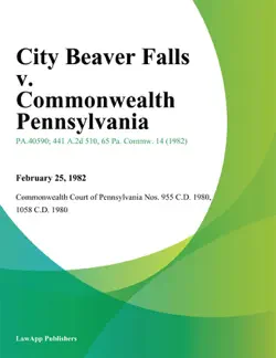 city beaver falls v. commonwealth pennsylvania imagen de la portada del libro
