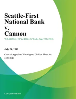 seattle-first national bank v. cannon book cover image