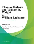 Thomas Einhorn and William D. Wright v. William Lachance synopsis, comments