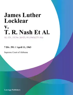 james luther locklear v. t. r. nash et al. book cover image