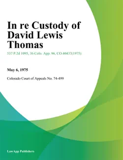in re custody of david lewis thomas book cover image