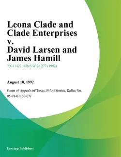 leona clade and clade enterprises v. david larsen and james hamill book cover image