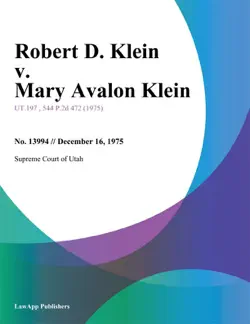 robert d. klein v. mary avalon klein book cover image