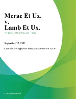 mcrae et ux. v. lamb et ux. book cover image