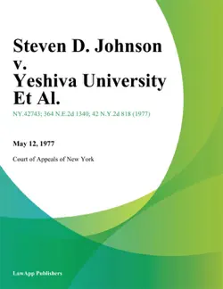 steven d. johnson v. yeshiva university et al. book cover image