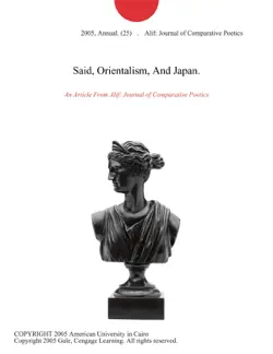 said, orientalism, and japan. book cover image