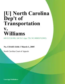 north carolina dept of transportation v. williams book cover image