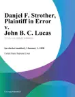 Danjel F. Strother, Plaintiff in Error v. John B. C. Lucas sinopsis y comentarios