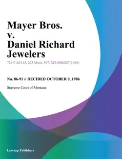 mayer bros. v. daniel richard jewelers book cover image