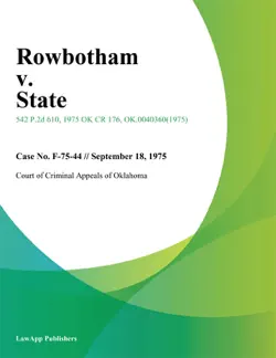 rowbotham v. state book cover image