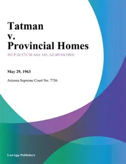 tatman v. provincial homes book cover image