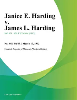 janice e. harding v. james l. harding book cover image