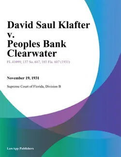 david saul klafter v. peoples bank clearwater book cover image
