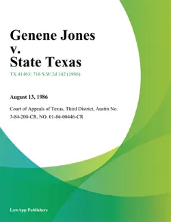 genene jones v. state texas book cover image