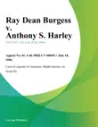 Ray Dean Burgess v. Anthony S. Harley synopsis, comments
