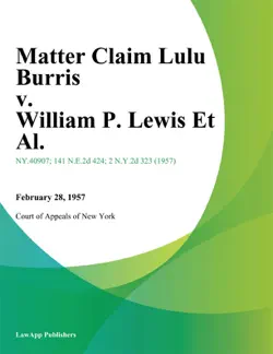 matter claim lulu burris v. william p. lewis et al. book cover image
