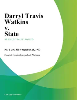 darryl travis watkins v. state book cover image