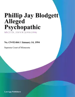 phillip jay blodgett alleged psychopathic book cover image