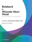 Reinhard v. Missoula Sheet Metal synopsis, comments