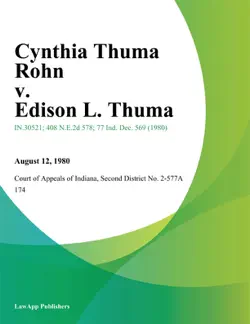 cynthia thuma rohn v. edison l. thuma book cover image
