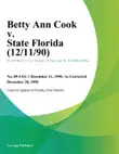 Betty Ann Cook v. State Florida sinopsis y comentarios