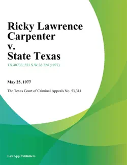 ricky lawrence carpenter v. state texas imagen de la portada del libro