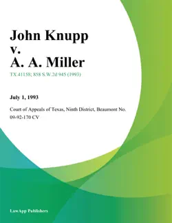 john knupp v. a. a. miller book cover image