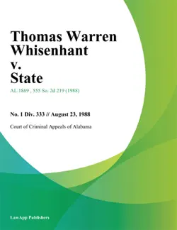thomas warren whisenhant v. state book cover image