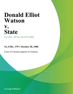 donald elliot watson v. state book cover image