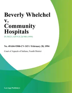 beverly whelchel v. community hospitals imagen de la portada del libro