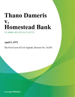 thano dameris v. homestead bank imagen de la portada del libro