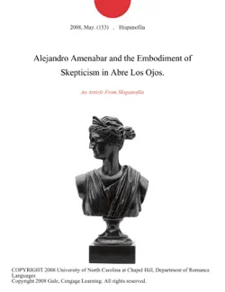 alejandro amenabar and the embodiment of skepticism in abre los ojos. imagen de la portada del libro
