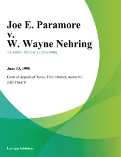 joe e. paramore v. w. wayne nehring book cover image