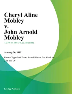 cheryl aline mobley v. john arnold mobley imagen de la portada del libro