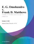 E. G. Omohundro v. Frank D. Matthews synopsis, comments