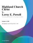 Highland Church Christ v. Leroy E. Powell synopsis, comments