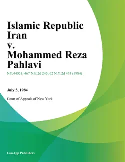 islamic republic iran v. mohammed reza pahlavi book cover image