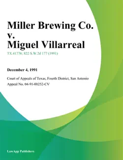 miller brewing co. v. miguel villarreal imagen de la portada del libro