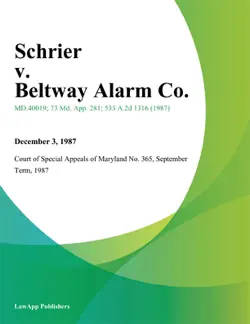 schrier v. beltway alarm co. imagen de la portada del libro