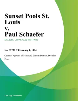 sunset pools st. louis v. paul schaefer book cover image