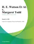 H. E. Watson Et Al. v. Margaret Todd synopsis, comments