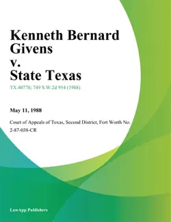kenneth bernard givens v. state texas imagen de la portada del libro