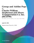 George and Adeline Pope v. Charles William Stephenson and Moore Transportation Co. Inc. synopsis, comments